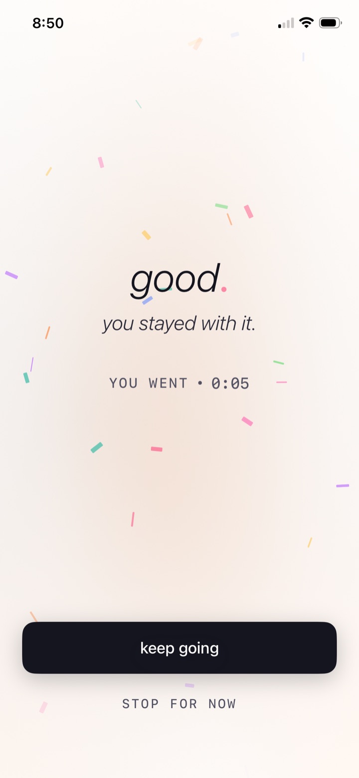 You finished
